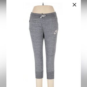 4/$30 Nike Active Heather Grey Track Pants joggers cropped ankle sz Small